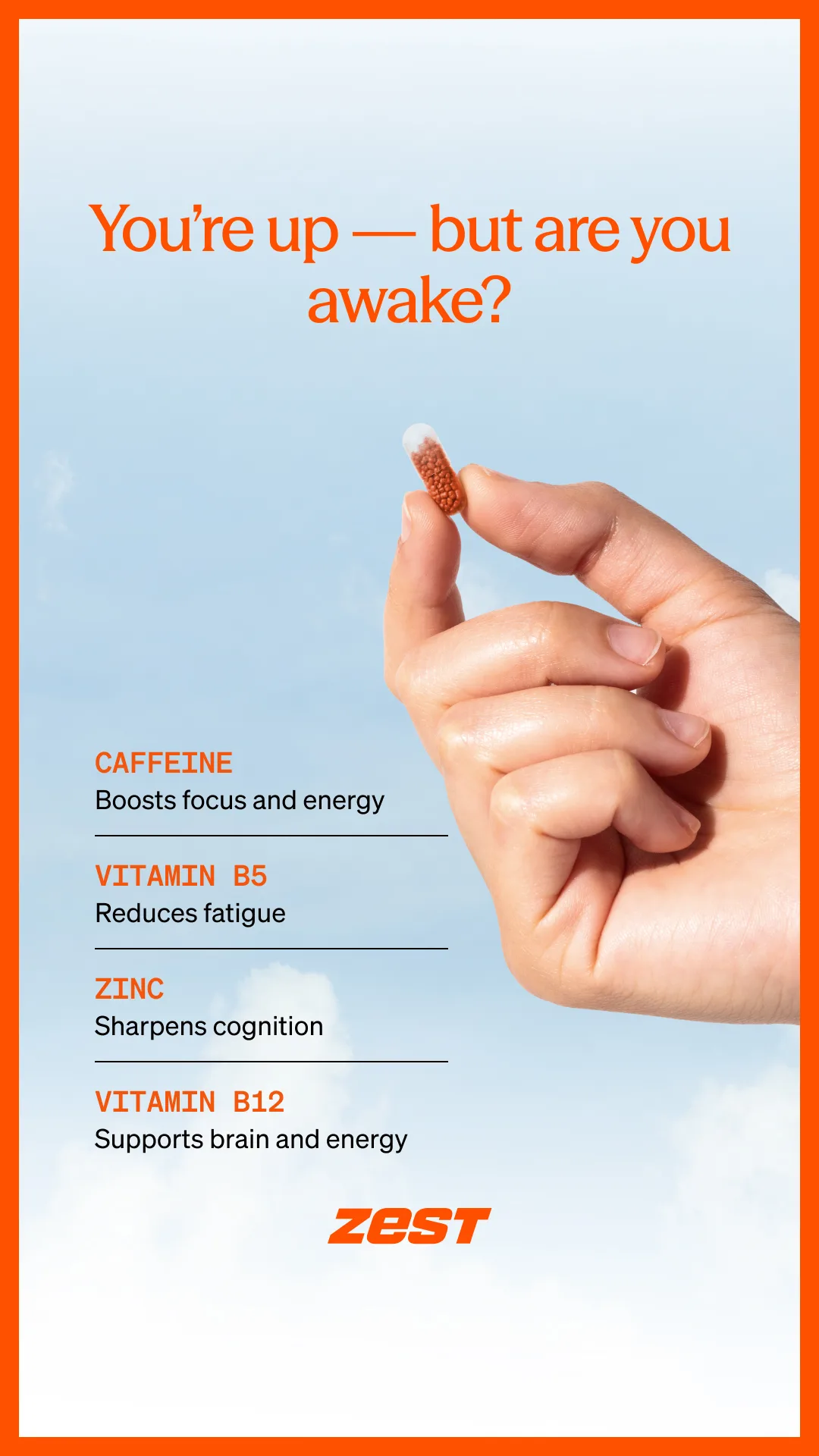 Zest ad, Four ingredients around one pill · story